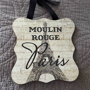 Paris Wall Decor Plaque with Eiffel Tower Design